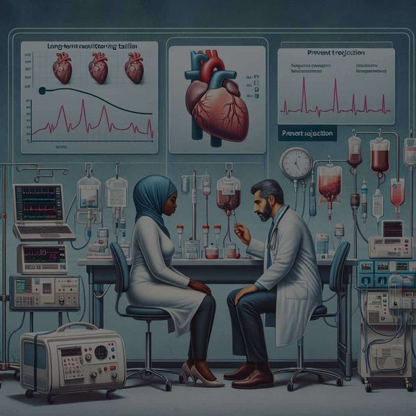 Comment le suivi à long terme des transplantés cardiaques est-il assuré pour éviter le rejet?